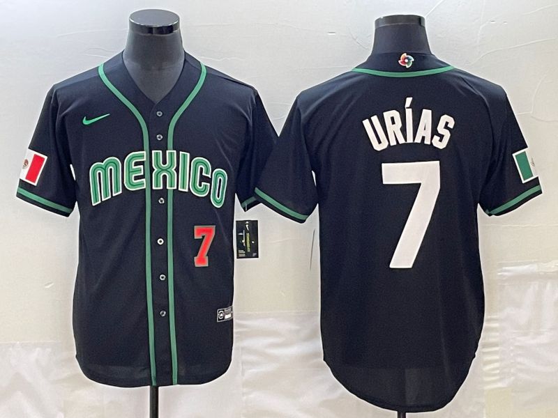 Men 2023 World Cub Mexico #7 Urias Black Nike MLB Jersey22